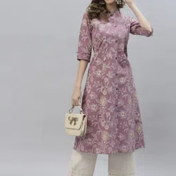 yaduka Women Floral Print Viscose Rayon A-line Kurta-picture-10