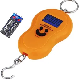 Qozent Weight Machine- Smiley Mini Digital Plastic and Metal Hanging Weighing Scale with LCD Display and Green Background Light 50 kg /100/AQae Weighing Scale-picture-10