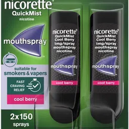 nicorette Cool berry Quickmist Mouthspray Duo Pack Smoking Cessations-picture-19
