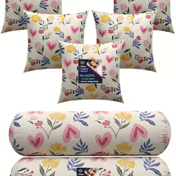 villagers Microfibre Bolster Pack of 7 Floral 5 Cushion and 2 Bolster-picture-24