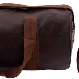 rocketsale 20 L Gym Duffel Bag - DB_Leatherite Fitness Gym Bag/Duffel Bag/Travel Bag/Sports Bag/Travel kit - Brown, Red-picture-14