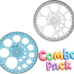 sharvil enterprises 360 Degree Protractor Procircle Stencil Making Different Size Circles (2 Piece) Ruler-picture-46