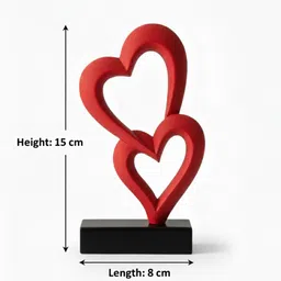 tondwal Romantic Double Heart Statue for Home Décor & Gifting Decorative Showpiece - 15 cm image 2