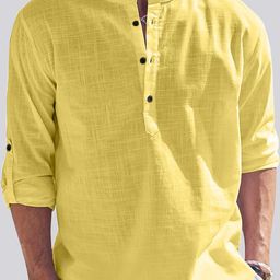 bellstone Men Solid Cotton Blend Straight Kurta-picture-12