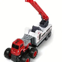 zuuluzrs 1:43 Friction Power Extendable Rotating Big Ladder Truck Toy image 5