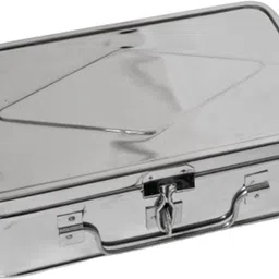 super hk Stainless Steel Bank Locker Box / Cash Box / Jewellery Box - Rectangle Shape (7.5 x 4.5 x 2.25 Inches) Cash Box-picture-33