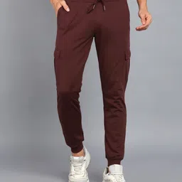 Men Solid Red Track Pants-image-27