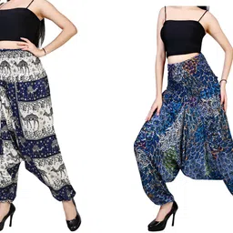 fusfus Printed Rayon Women Harem Pants-picture-17