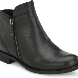 delize Faux Leather- Black flat women’s booties Boots For Women-picture-12