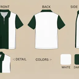 try this Men Colorblock Polo Neck Cotton Blend Green T-Shirt image 4