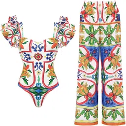 second skins Geometric Print Women White Swimsuit-picture-28