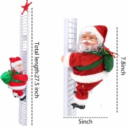 amaflip Climbing Santa Claus on Ladder with Music and Tree Holiday Party Decoration Xmas image 4