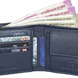 aboost Men Casual, Formal, Evening/Party, Travel, Trendy Blue Genuine Leather RFID Wallet image 3