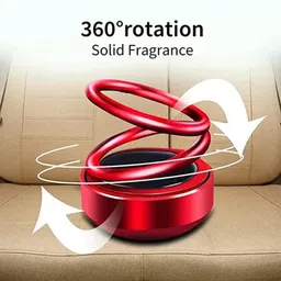 jetnix Solar Powered Rotatin Red colour Perfume Car Air Freshener Aroma Oil image 3
