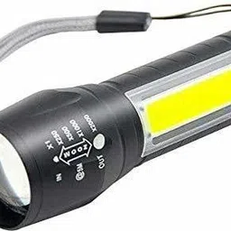 nh world Mini 2 in1 Waterproof Chargeable LED 4 Mode Zoomable Full Metal Body 9W Flashlight Torch Home / Outdoor Lamp Table Lamp COB 800 mAh Battery USB Charging Torch image 3