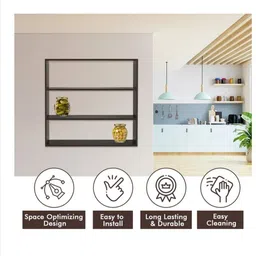 carvedcreations Containers Kitchen Rack Wall Mounted Racks, Organizer, Shelf for Kitchen Storage Boxes (Brown) Wood image 4