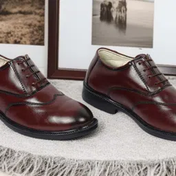 28niqel Pure Leather Formal Shoes | Classic Oxford LaceUp | Comfortable & Durable Office Lace Up For Men image 2