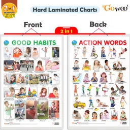 2 IN 1 GOOD HABITS AND ACTION WORDS Early Learning Educational Chart for Kids | 20"X30" inch |Non-Tearable and Waterproof | Double Sided Laminated | Perfect for Homeschooling, Kindergarten and Nursery Students Paper Print-image-6