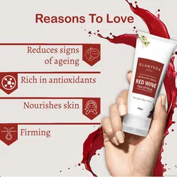 GLAMVEDA Red Wine Advance Anti-Ageing Peel Off Mask - 100 gm image 2