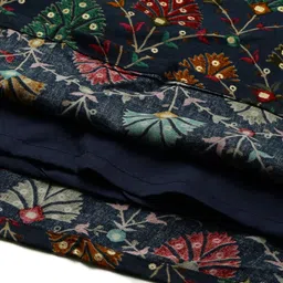 Ethnovog Women Navy Blue Made To Measure Foil Print Basic Jumpsuit with Waist Tie-Ups image 3