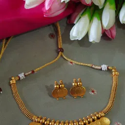 inc63-for elites Majestic Gold-Plated Temple Laxmi Coin Necklace Set-picture-30