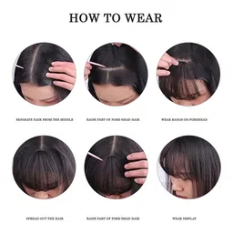 D-Divine Clip-In Straight Bangs Hair Extension- Black - 8.6 Inch image 2