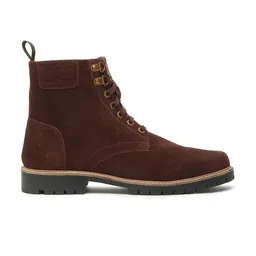 LOUIS STITCH Men Brunette Brown High Ankle Suede Leather Biker Boots image 2