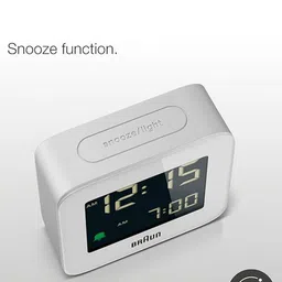 Braun White Contemporary Square Shaped Digital Alarm Clock image 4