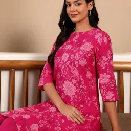 Floral Print Straight Kurta Suit Set image 1