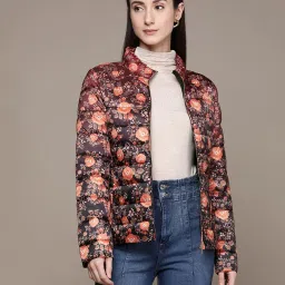 label ritu kumar Floral Print Puffer Jacket image 1