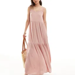 miss selfridge Women Selfridge Crinkled Maxi Tiered Dress image 1