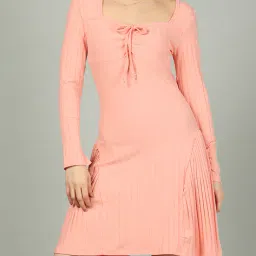 Shein Modest Slit Sleeve Pleated Panel Ruched A-Line Dress image 1