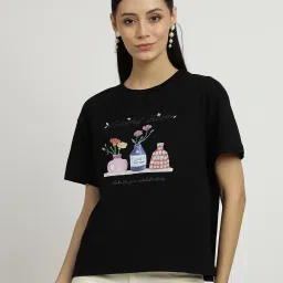 Shein Drop Shoulder Typographic Chest Print Crew Tshirt image 2