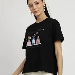 Shein Drop Shoulder Typographic Chest Print Crew Tshirt image 3