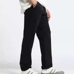 altheory by azorte Regular Fit Dobby Trousers with Elasticated Waistband image 2