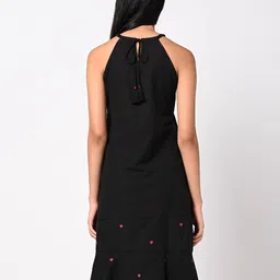 svrnaa by azorte Women Embroidered Relaxed Fit A-Line Dress image 3