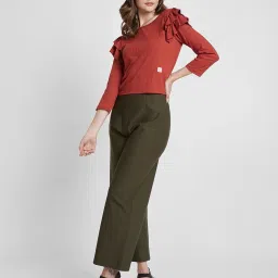 spykar Women Ribbed Relaxed Fit Top image 4