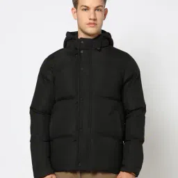 yousta Men Regular Fit Hooded Puffer Jacket image 4