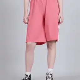 Shein Knee Length High Rise Side Panel Bermuda Shorts-image-2