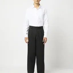 yousta Men Mid-Rise Balloon Fit Pleated Trousers image 1
