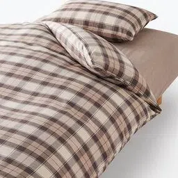 muji Cotton Checked Flannel Duvet Cover-picture-14