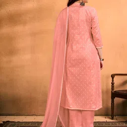Anouk Ethnic Motifs Embroidered Thread Work Pure Cotton Kurta With Trousers & Dupatta image 4