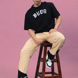 WEARDUDS Men Self Design Cotton Relaxed Fit Track Pants image 4