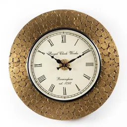 vedas Ashvik Brass MDF Wall Clock image 2