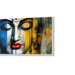 nestroots White Canvas Framed Radiant Serenity: Shiva's Essence Wall Painting(18X36 Inch) image 4