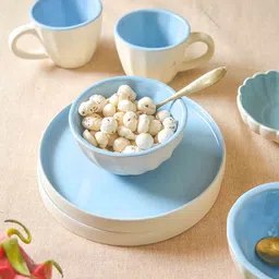 Skyline Blue 300ml (Set of 2) Ceramic Dinner Bowl by Hollyhock image 3