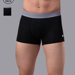UnderJeans by Spykar Men Pack Of 2 Solid Cotton Blend Trunks UJNPTC002BLACKGREY-picture-46
