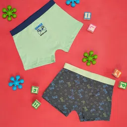 Pantaloons Junior Boys Pack Of 2 Printed Pure Cotton Trunks-picture-19