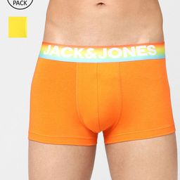 Jack & Jones Men Pack of 2 Yellow & Orange Solid Cotton Trunks 116801201-picture-42