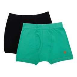 Bodycare Kids Boys Pack Of 2 Black & Green Solid Cotton Trunks KGA2067BLGRN-PK001-picture-37